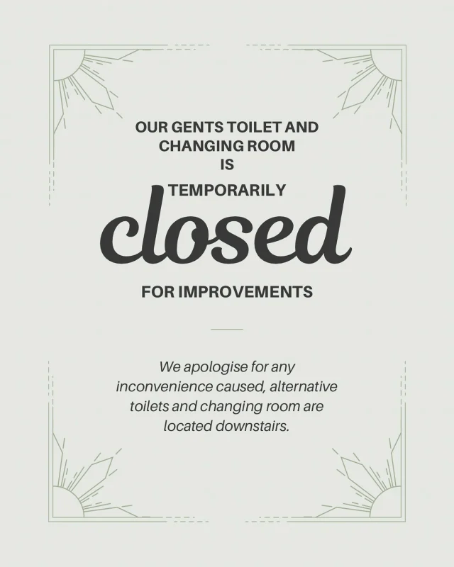 Please be aware that the Gents Toilet and Changing Area will be closed for renovation from  24/03.⠀
⠀
During this period, please use the alternative restrooms located downstairs in the staff room. There are signs up directing you.⠀
⠀
We apologise for any inconvenience and appreciate your patience as we work to improve our facilities.⠀
⠀
Thank you for your cooperation.⠀
The Glasgow Climbing Centre Team